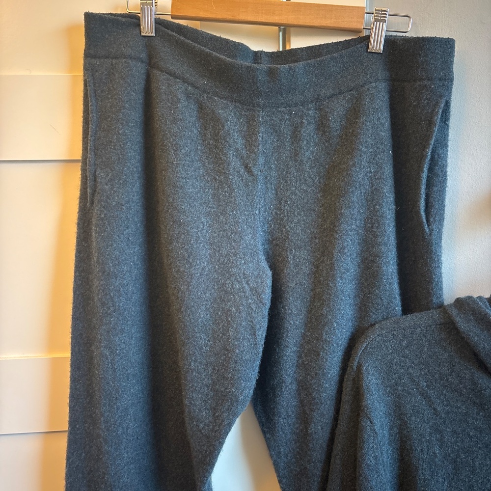 Naadam XL 100% cashmere signature hoodie joggers deep blue gray matching set - Picture 6 of 9